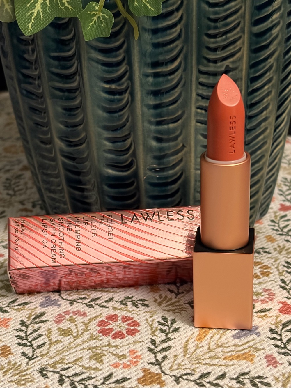 LAWLESS Forget The Filler Lip Plumping Line Smoothing Satin Lipstick in Tropic